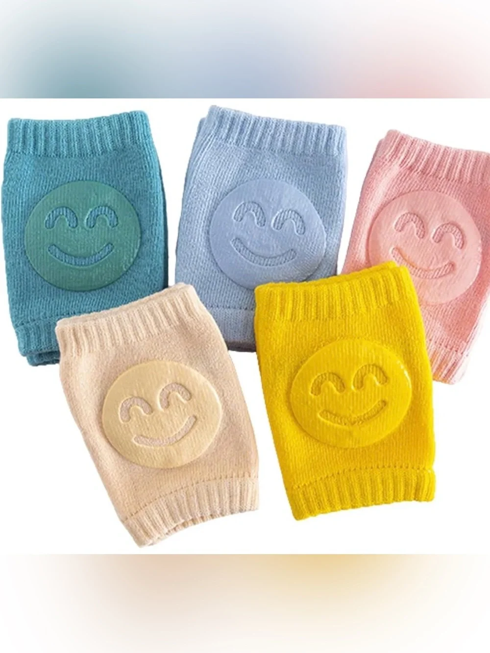 Baby Knee Pads for Crawling - Pastel Pack Soft Cotton Multicolor One Size 5-Pack